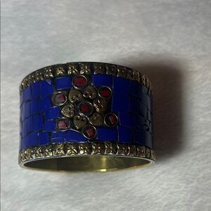 Blue and Gold Mosaic Bracelet